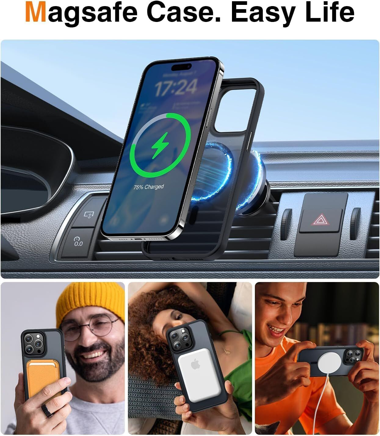 Revolutionary Shockproof Frosted Case for iPhone 17, 16, 15, 14, 13, 12 Pro Max - Stylish MagSafe Compatible Protection